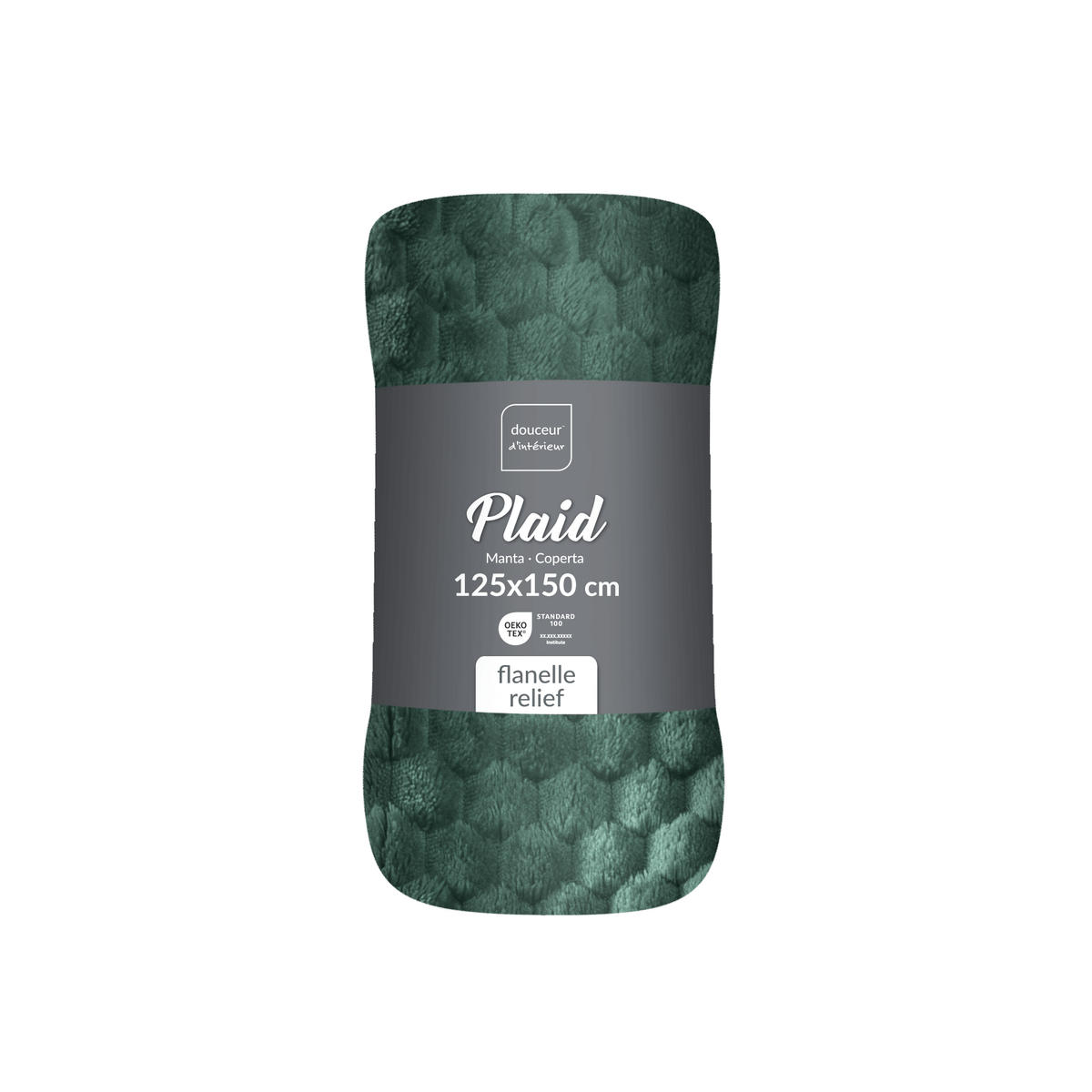 TAGESDECKE aus Flanell Frosty 150/125/0,5 cm - Grün, Textil (125/150cm) - Douceur d´intérieur
