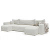 WOHNLANDSHAFT U-Form mit Schlaffunktion und Bettkasten, Beige - Beige/Creme, Holzwerkstoff/Textil (318/79/145cm) - Idohome