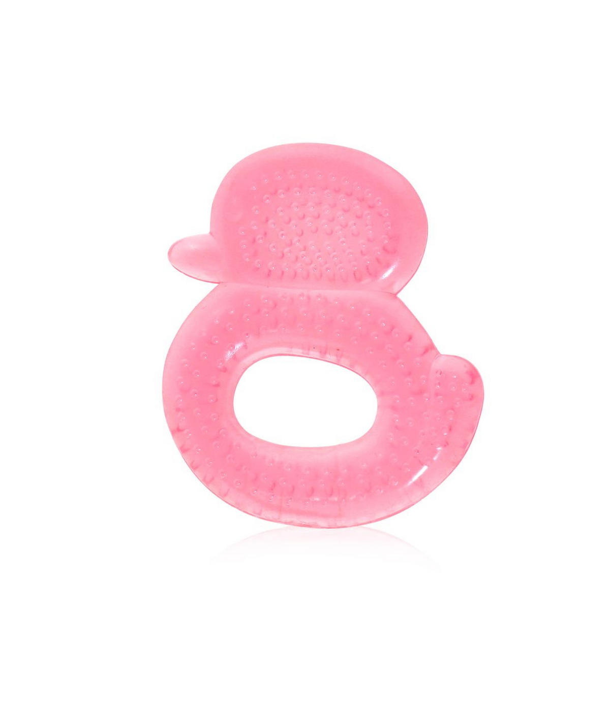 BEISSRING Ente rosa mit Wasser gefüllt, Zahnhilfe, Kühlbeißring, ab 3 Monaten - Rosa, Kunststoff (8/9cm) - Lorelli