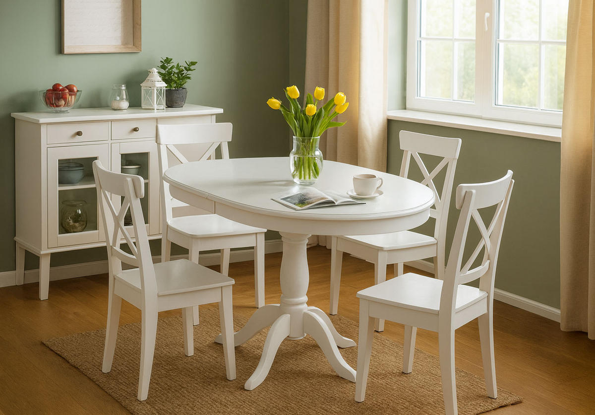 ESSTISCH Dello weiß 100-129 cm / 70 cm / 75 cm - Weiß, Holz/Holzwerkstoff (70/100/75cm) - Feldmann-Wohnen