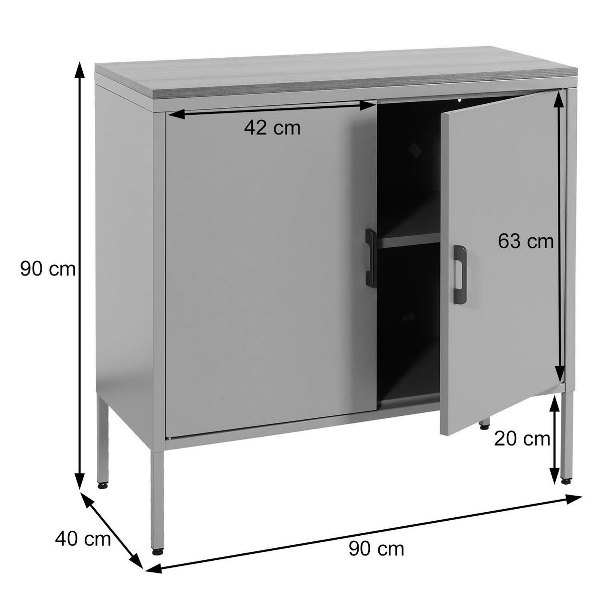 KOMMODE -2 Weiß - Weiß, Metall (90/90/40cm) - MCW