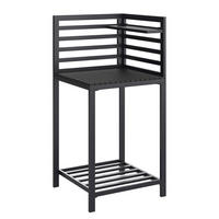 GARTENKÜCHENECKTISCH - Aluminium / Kunststoff - Schwarz - Schwarz, Kunststoff/Metall (62/60/127cm) - home24