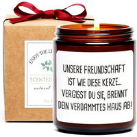 DUFTKERZE Sojawachs 200g Geschenk Freundin - Braun, Paraffin (9cm)