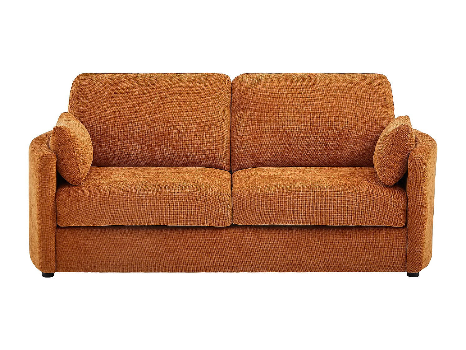 SCHLAFSOFA - 3 Personen - Stoff - Terracotta - - Terracotta, Textil (199/88/97cm) - Vente-Unique