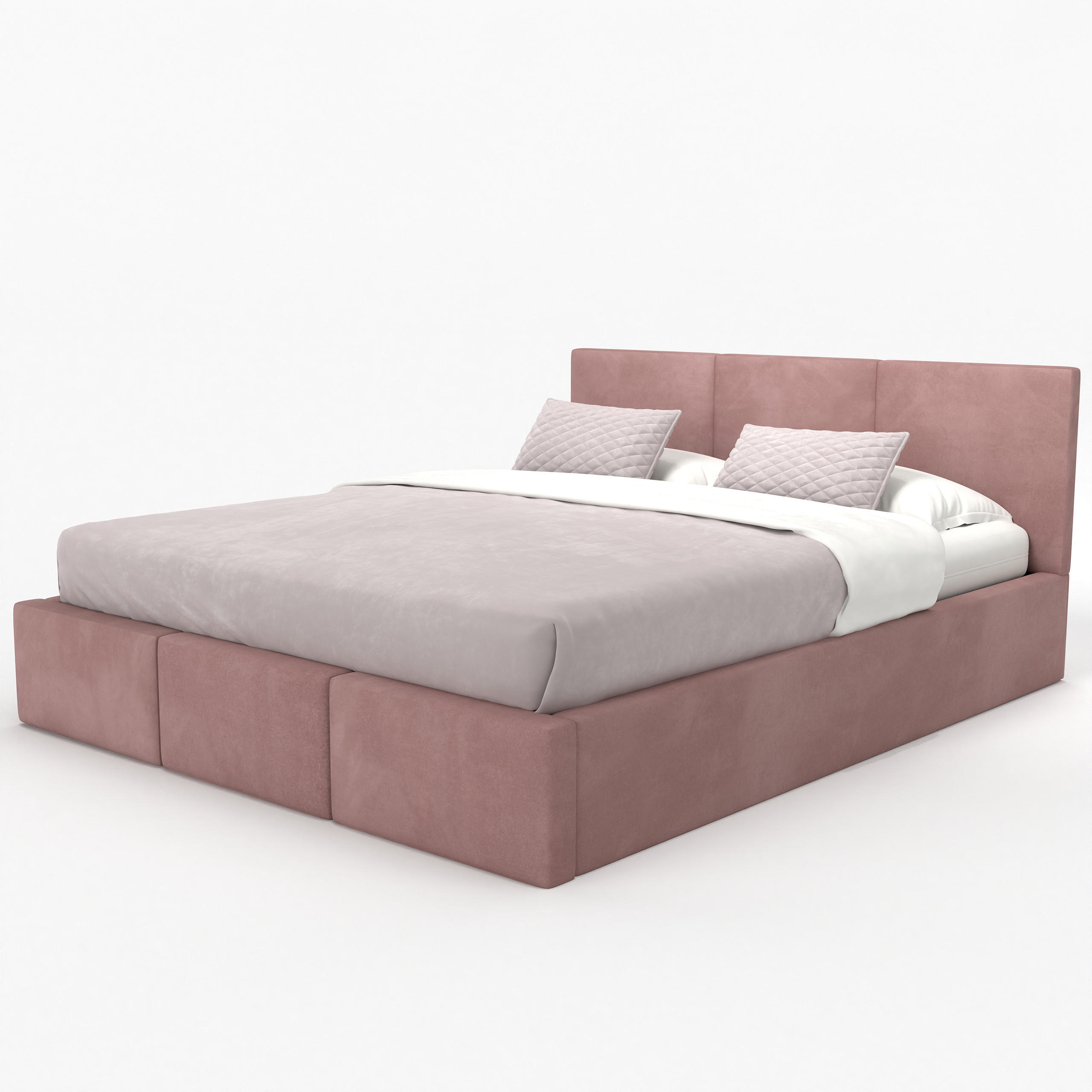 POLSTERBETT mit Stauraum Rosa 180x200cm Kopfteil 100cm - Rosa, Holzwerkstoff/Textil (180/200cm) - Muralo