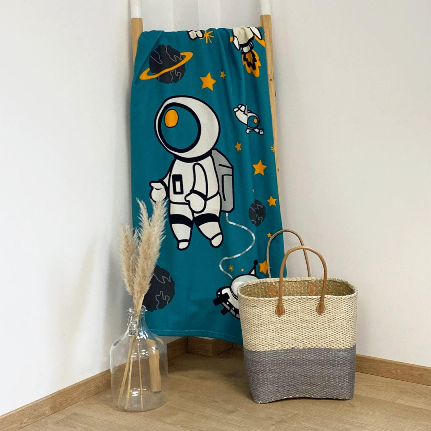 MIKROFASER-STRANDTUCH Kind Galactic - Blau, Textil (70/140cm) - LE COMPTOIR DE LA PLAGE