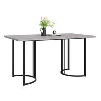 ESSTISCH, MDF mit Marmor-Muster & Metallgestell, 140/80/75 cm, Grau - Grau, Holzwerkstoff (140/80/75cm) - Redom