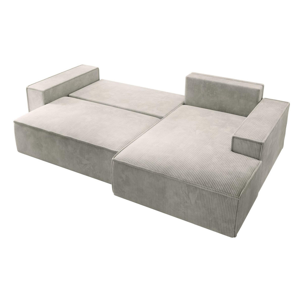 ECKSOFA Farese New Creme mit Cordbezug, rechts - Creme/Schwarz, Kunststoff/Textil (167/267cm) - Selsey