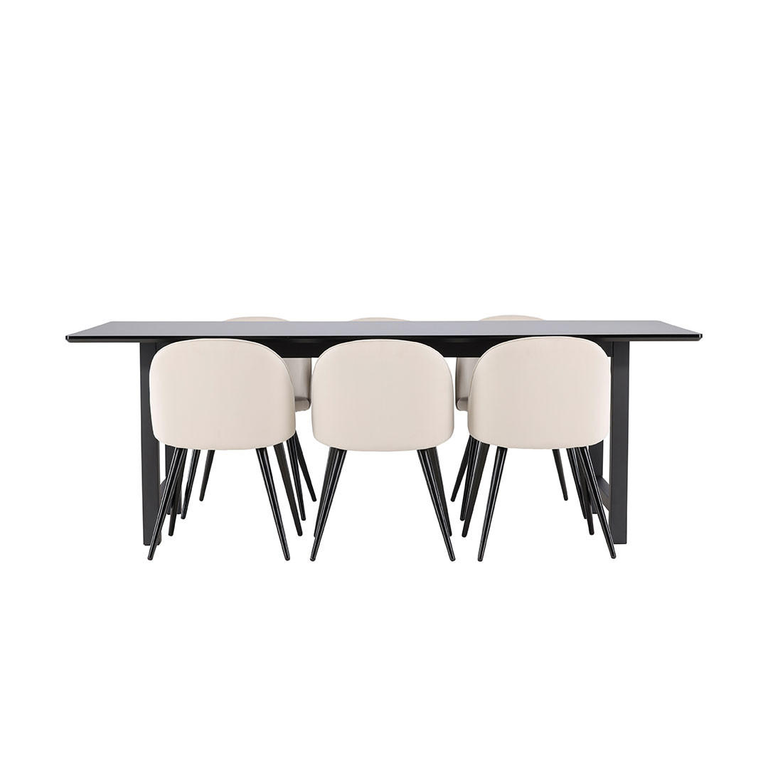 TISCHGRUPPE Beige - Beige, Holzwerkstoff/Textil (220/75/100cm) - ebuy24