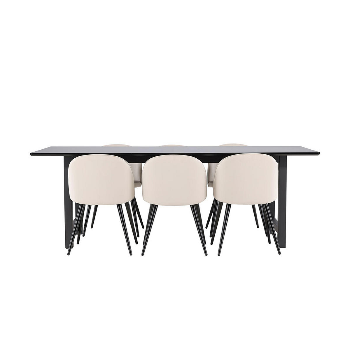 TISCHGRUPPE Beige - Beige, Holzwerkstoff/Textil (220/75/100cm) - ebuy24