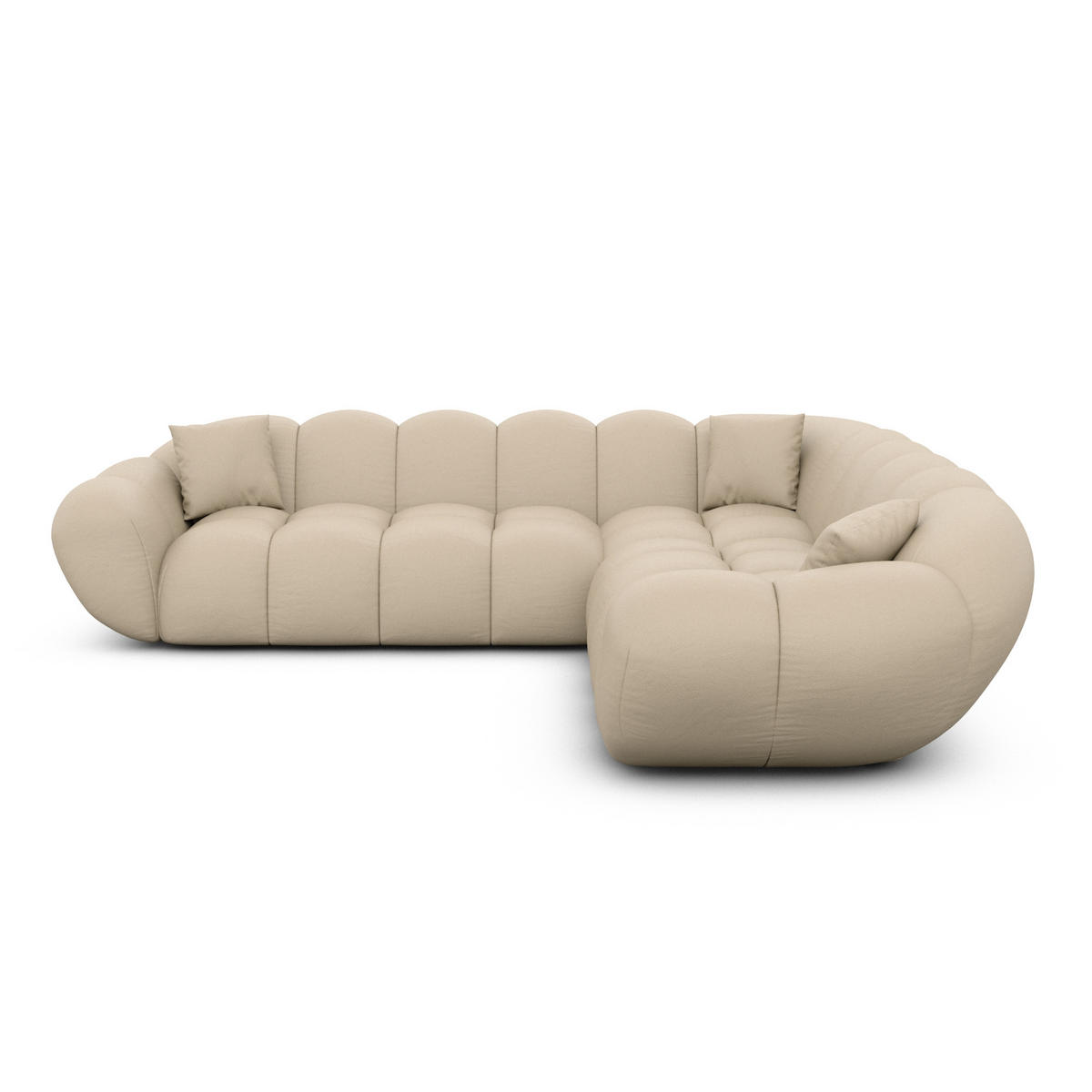 ECKSOFA Liva Beige Kunstleder - Beige, Kunststoff (258/258cm) - VAROYAL