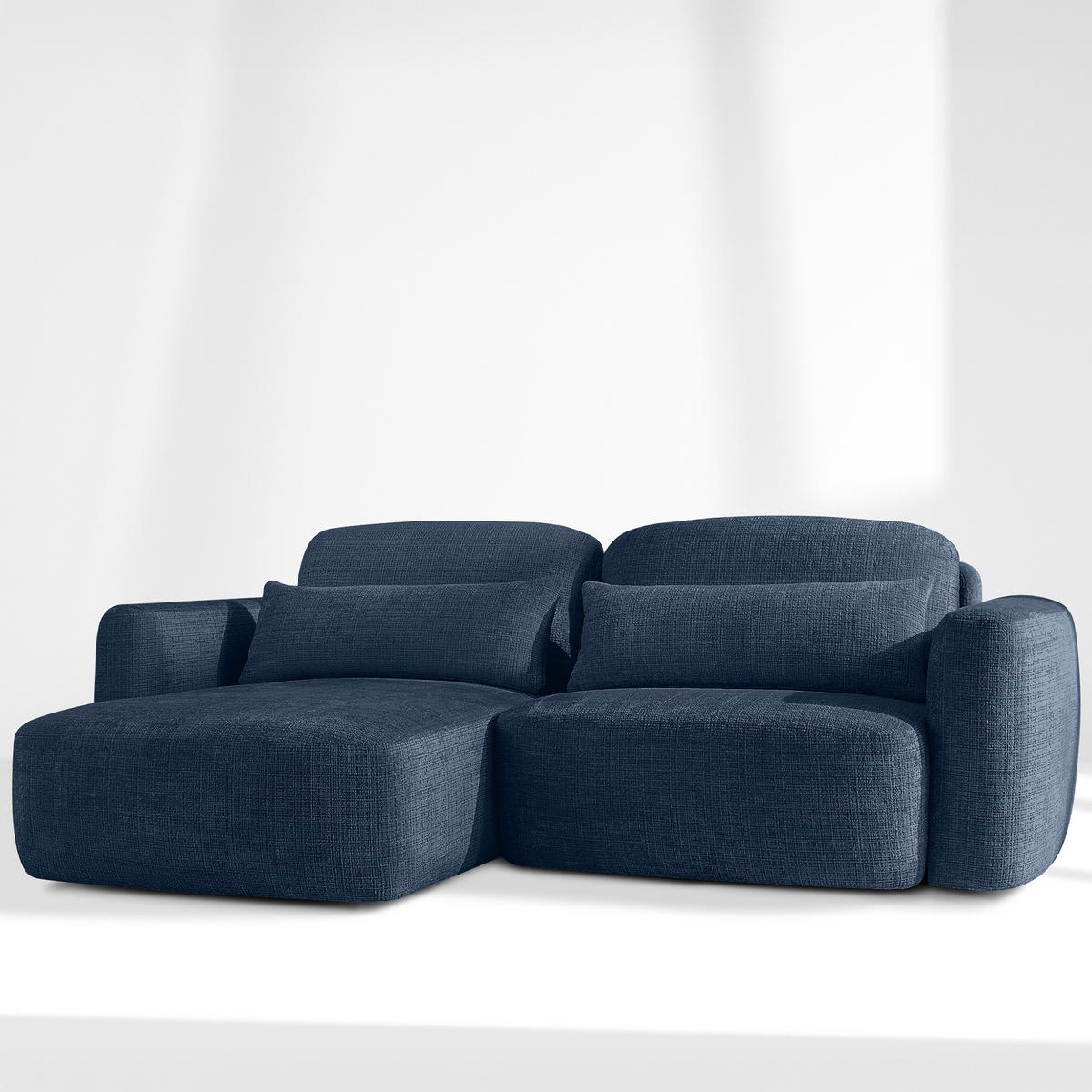 SITZGARNITUR ELOSA - Dunkelblau, Holz/Textil (245/85/165cm) - KONSIMO®