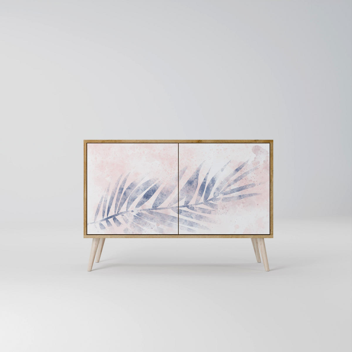 SIDEBOARD TIMELESS FLOAT, Eicheneffekt, 111x42x77,5 cm, 2 Türen - Eichefarben/Buchefarben, Holzwerkstoff/Buchenholz (111/77.5/42cm) - SpaceRebels