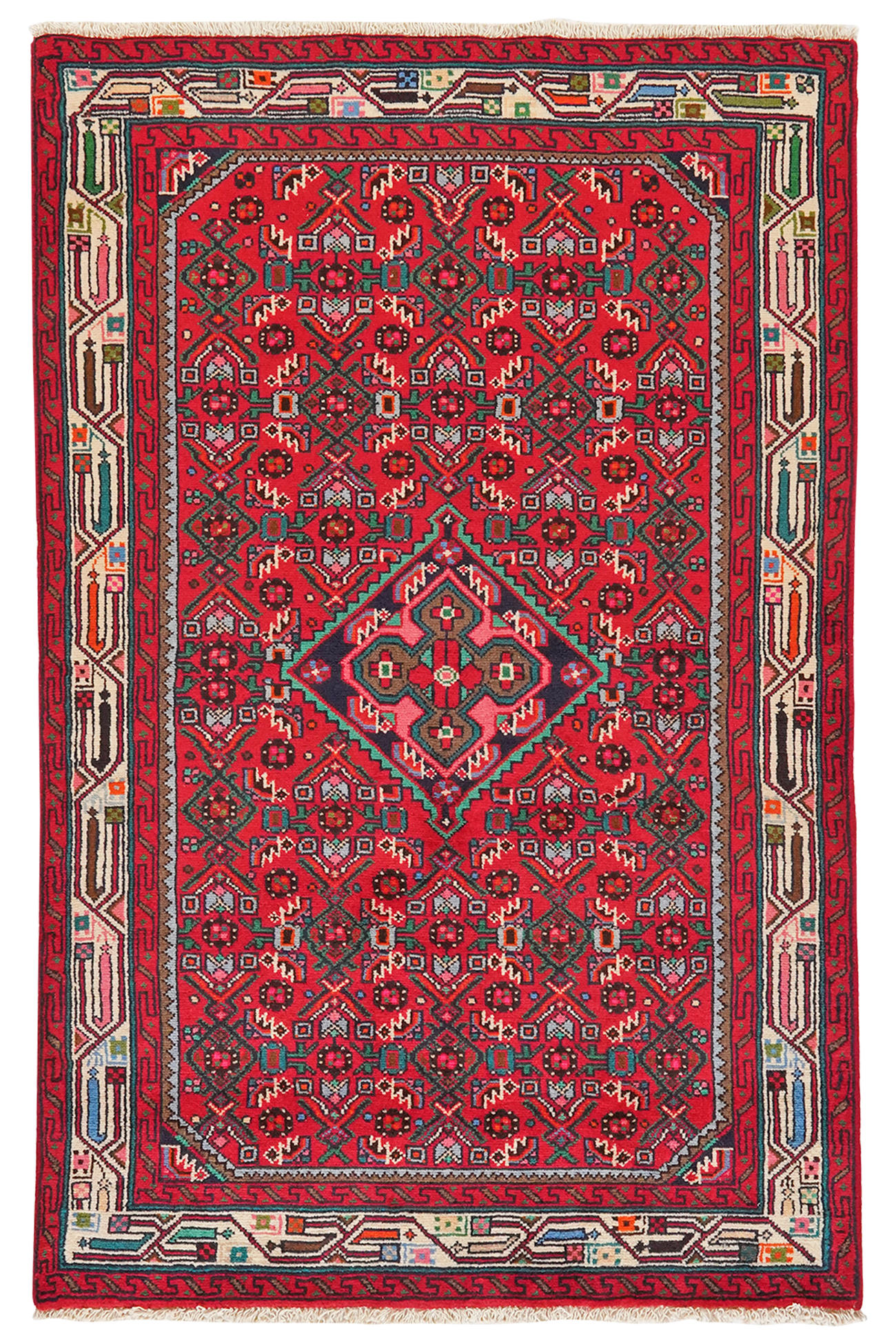 TEPPICH Assadabad Rot 155/100 cm Schurwolle - Rot, Textil (100/155cm) - Looma
