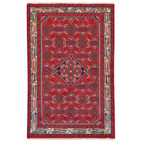 TEPPICH Assadabad Rot 155/100 cm Schurwolle - Rot, Textil (100/155cm) - Looma