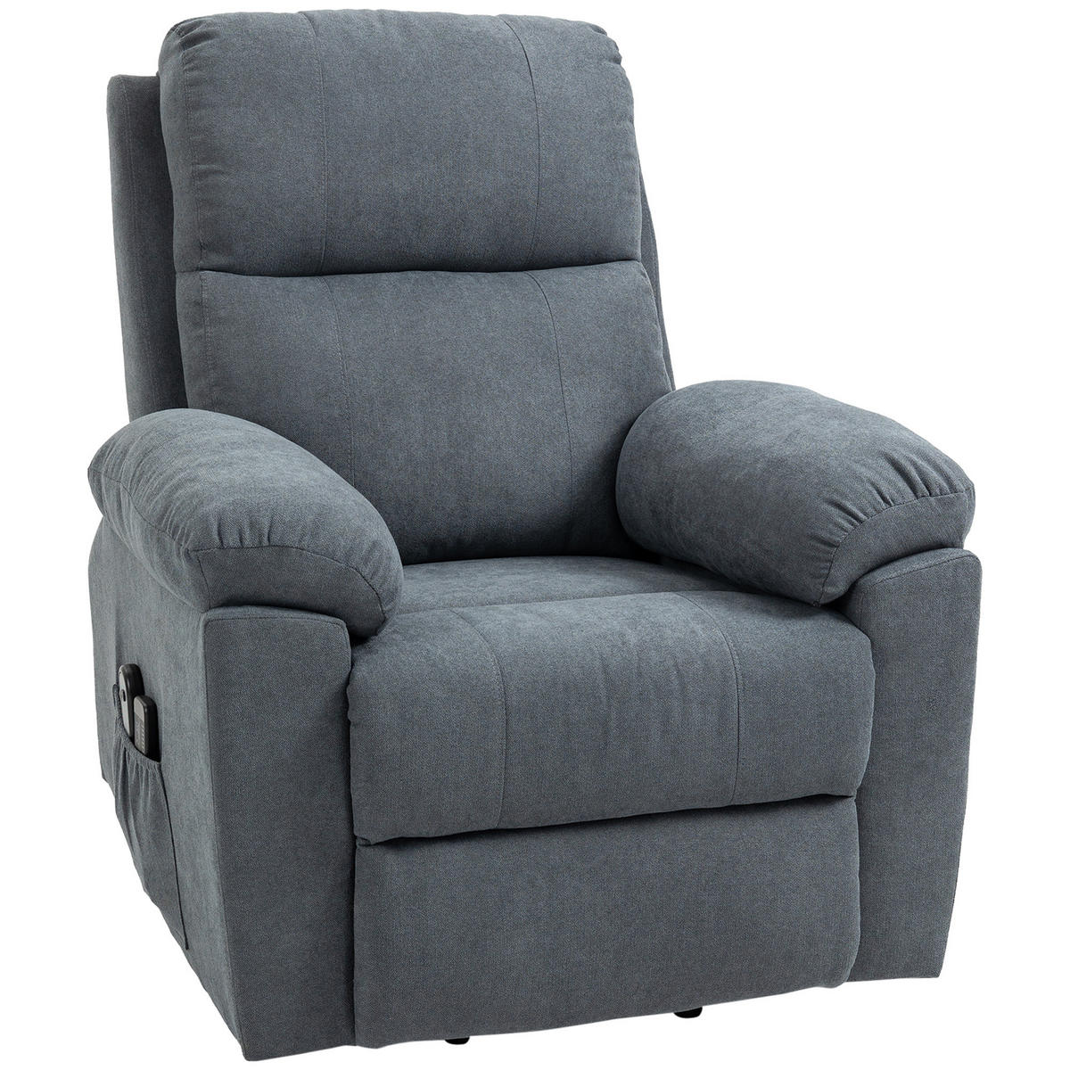 AUFSTEHSESSEL,135° verstellbar 8 Massagepunkte Fernbedienung Fußstütze,grau - Grau, Textil (99/103/89cm) - Vallsero