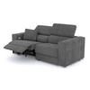 SOFA QUARTZ 3-Sitzer mit 1 Relaxfunktion, dunkelgrau - Dunkelgrau/Silberfarben, Holzwerkstoff/Textil (204/80/102cm) - Courtois Laville