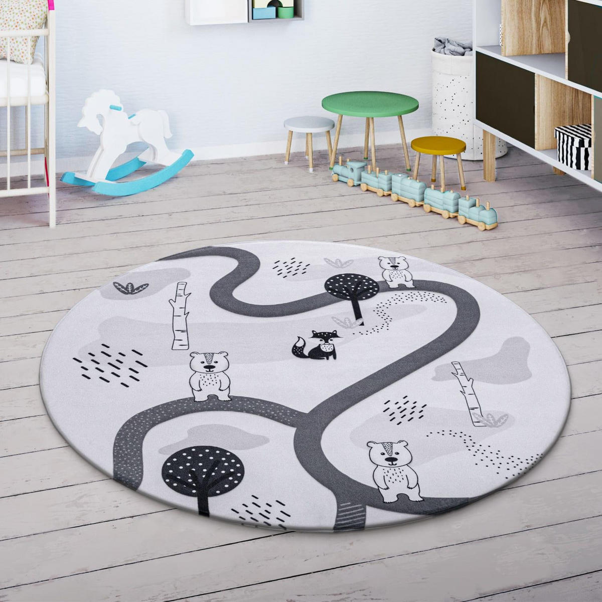 KINDERTEPPICH 80/80 CHICOS 560 - Weiß, Kunststoff (80/80cm) - Paco Home