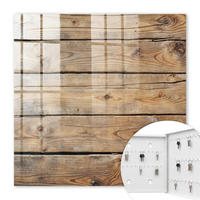 SCHLÜSSELBOX Weiß 30x30 cm – Türöffnung nach rechts - Holzbretter - Braun, Metall (30/30/5cm) - TULUP