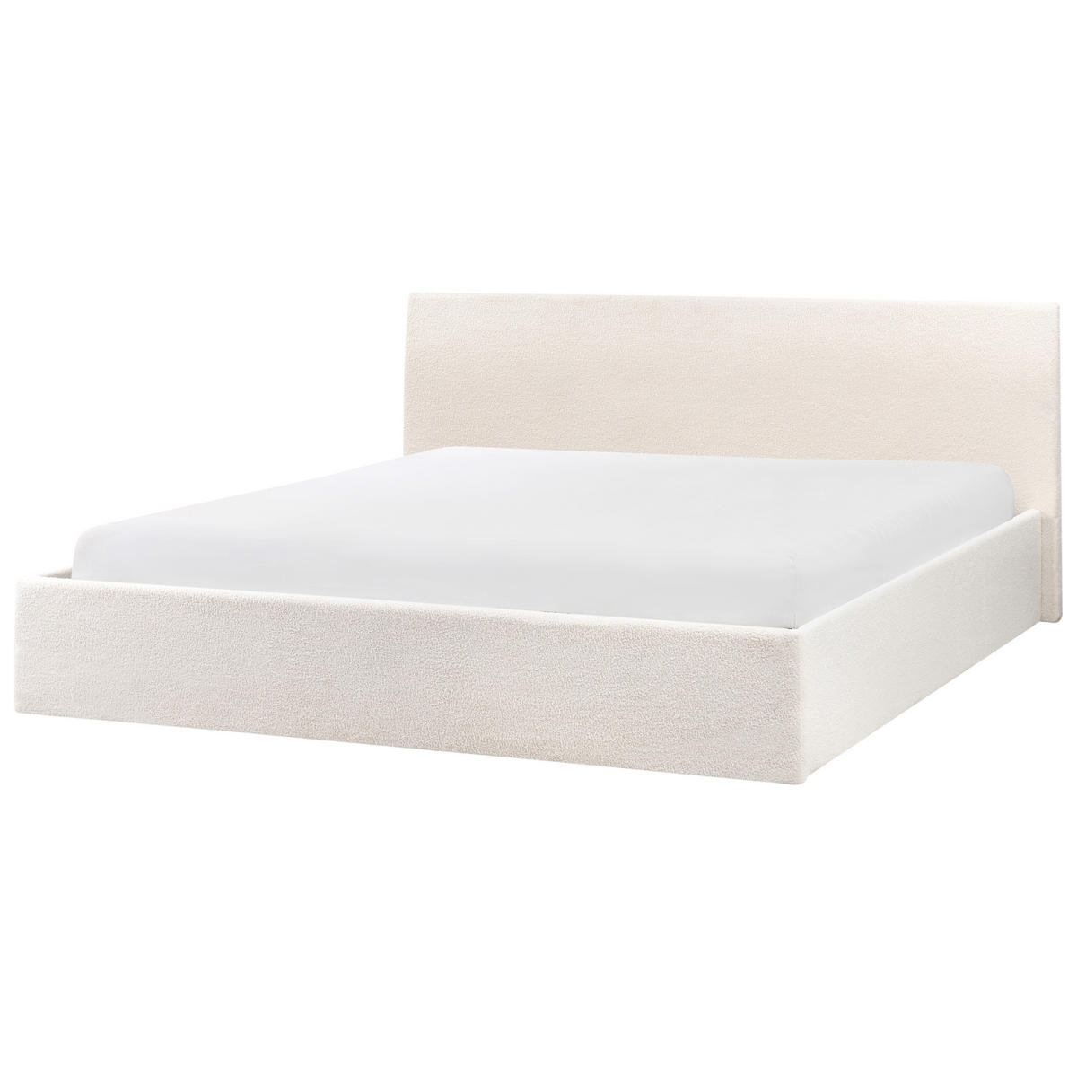 POLSTERBETT 180x200 cm Weiß Orbey - Creme, Textil (180/200cm) - Beliani