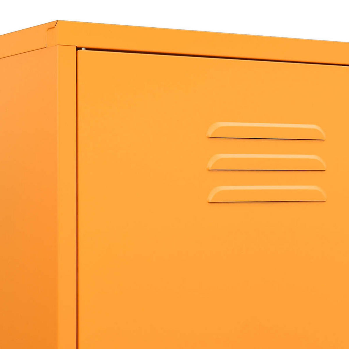 KLEIDERSCHRANK mit 4 höhenverstellbare Fächer, 90/50/180 cm, aus Stahl, in Senfgelb, 2-türig - Gelb, Metall (50/180/90cm) - vidaXL