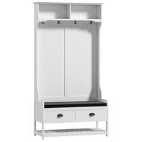 GARDEROBE 89/172/42 cm Weiß aus MDF mit Schuhbank - Weiß, Holzwerkstoff (42/172/89cm) - OKMYHOME