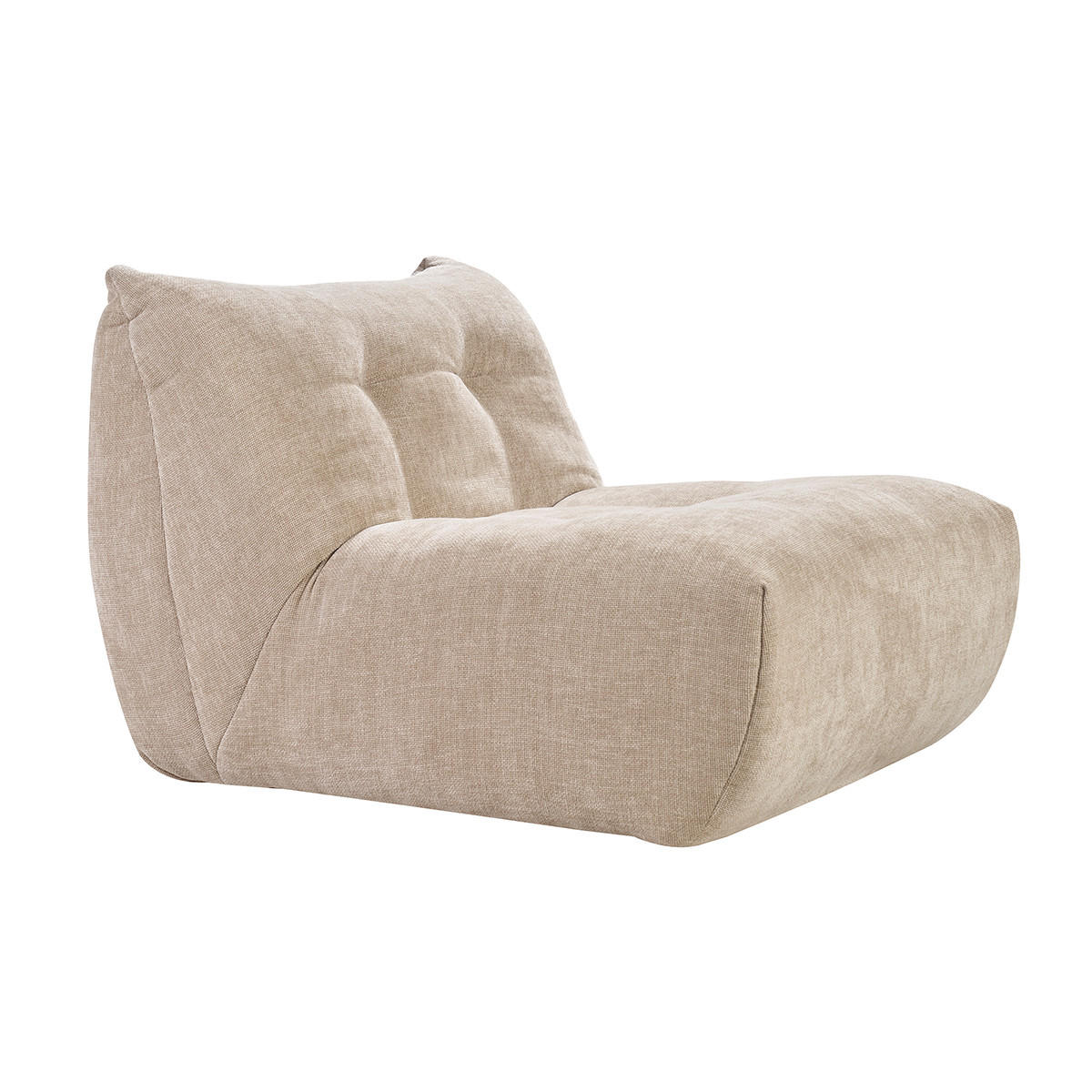 LOUNGE-SESSEL Stoff Samteffekt Taupe BUMPY - Taupe, Textil (102/66/87cm) - Miliboo