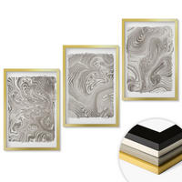 WANDBILDER 3er Set - 40x60 cm Goldrahmen - Moderne Formen Malerei - Goldfarben, Kunststoff (40/60cm) - ArtPrintCave