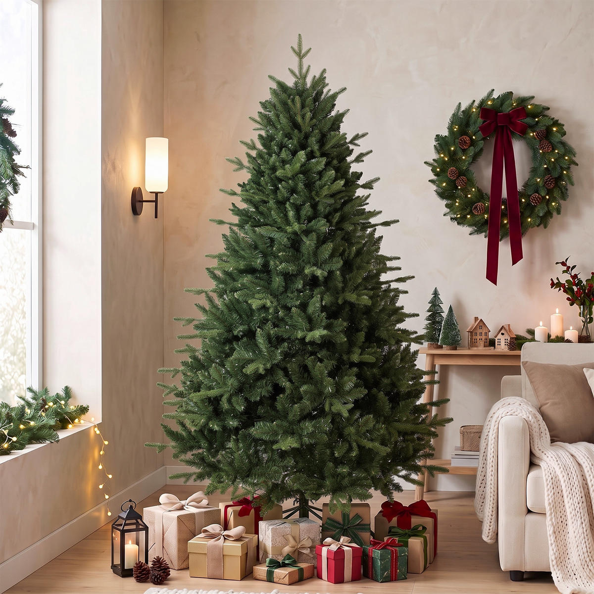 WEIHNACHTSBAUM PE PVC Grün - Grün, Kunststoff (180cm) - HOMCOM