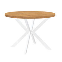 ESSTISCH ENDIK, Durchmesser: 100 / 200 cm, Farbe: Eiche Lancelot / Weiß - Hellbraun/Weiß, Holz (200/100/77cm) - Dekori_Interiors