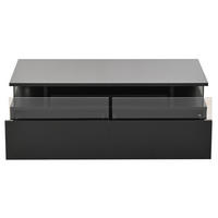 COUCHTISCH 90/45/35,5 cm Schwarz aus Holzwerkstoff mit abnehmbarem Tablett und LED-Licht - Schwarz, Holzwerkstoff (90/45/35.5cm) - OKWISH