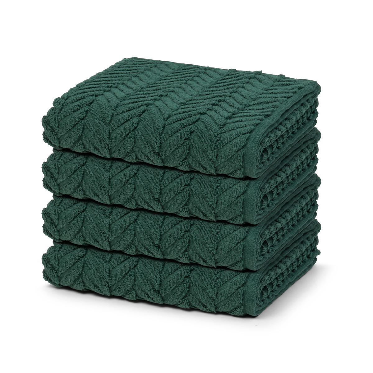 HANDTUCH Sensual Skin Zopf 4er-Set - Dunkelgrün, Textil (50/100cm) - Ross