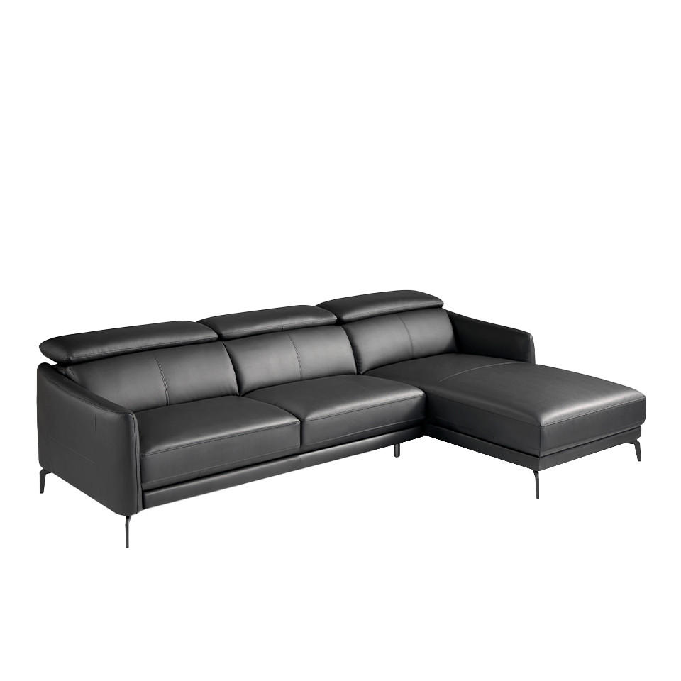ECKSOFA Schwarz 283/194/94 cm - Schwarz, Leder (283/194cm) - ANGEL CERDA