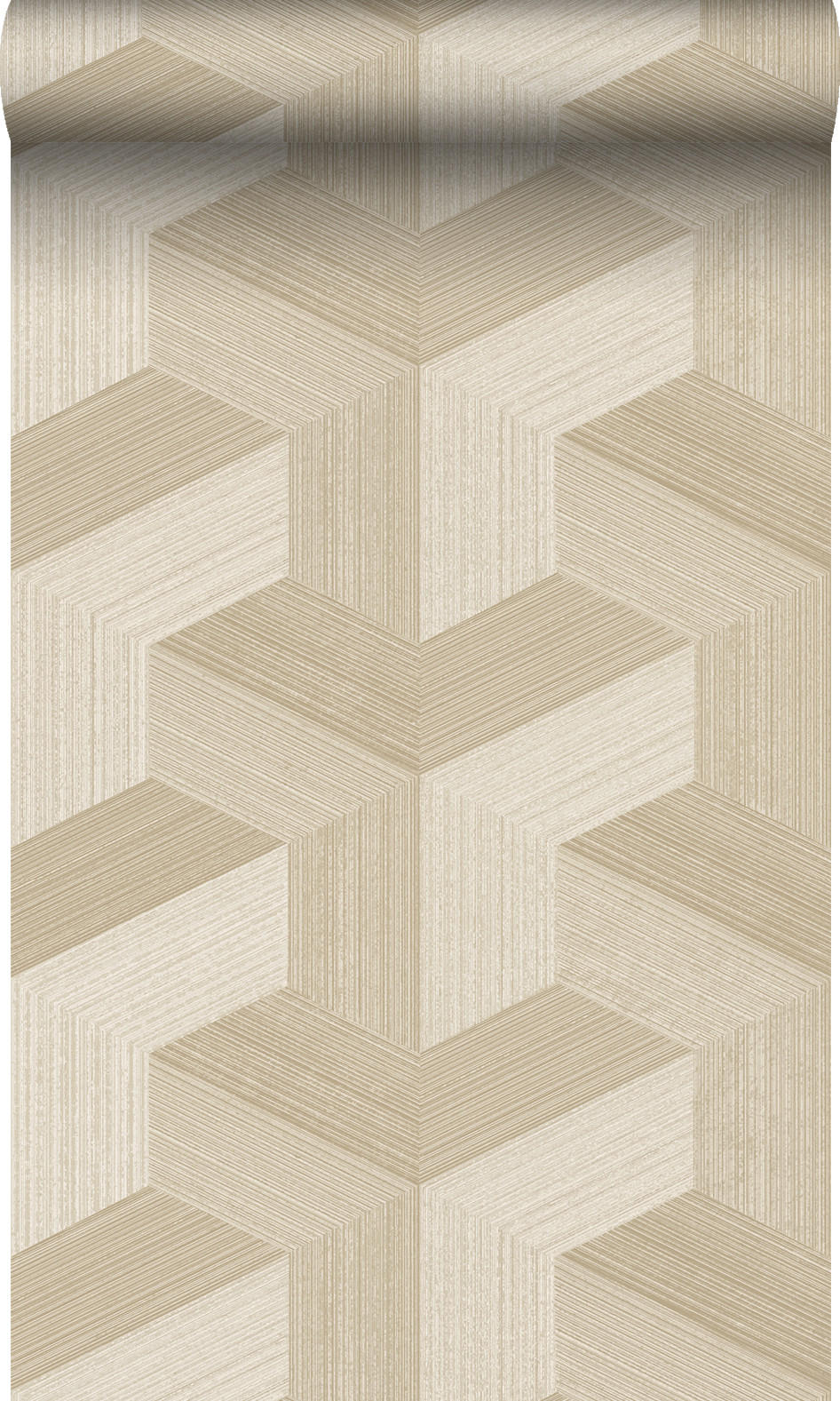 TAPETE 3D-Muster 53 cm x 10.05 m - Beige, Papier (53/1000cm) - Origin Wallcoverings