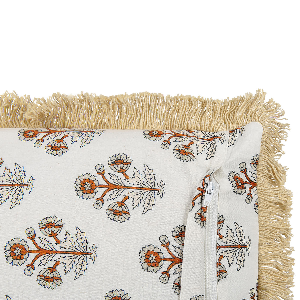 DEKOKISSEN 2er-Set Hellbeige 45/45 cm Omorika - Beige/Multicolor, Naturmaterialen/Textil (45/45cm) - Beliani