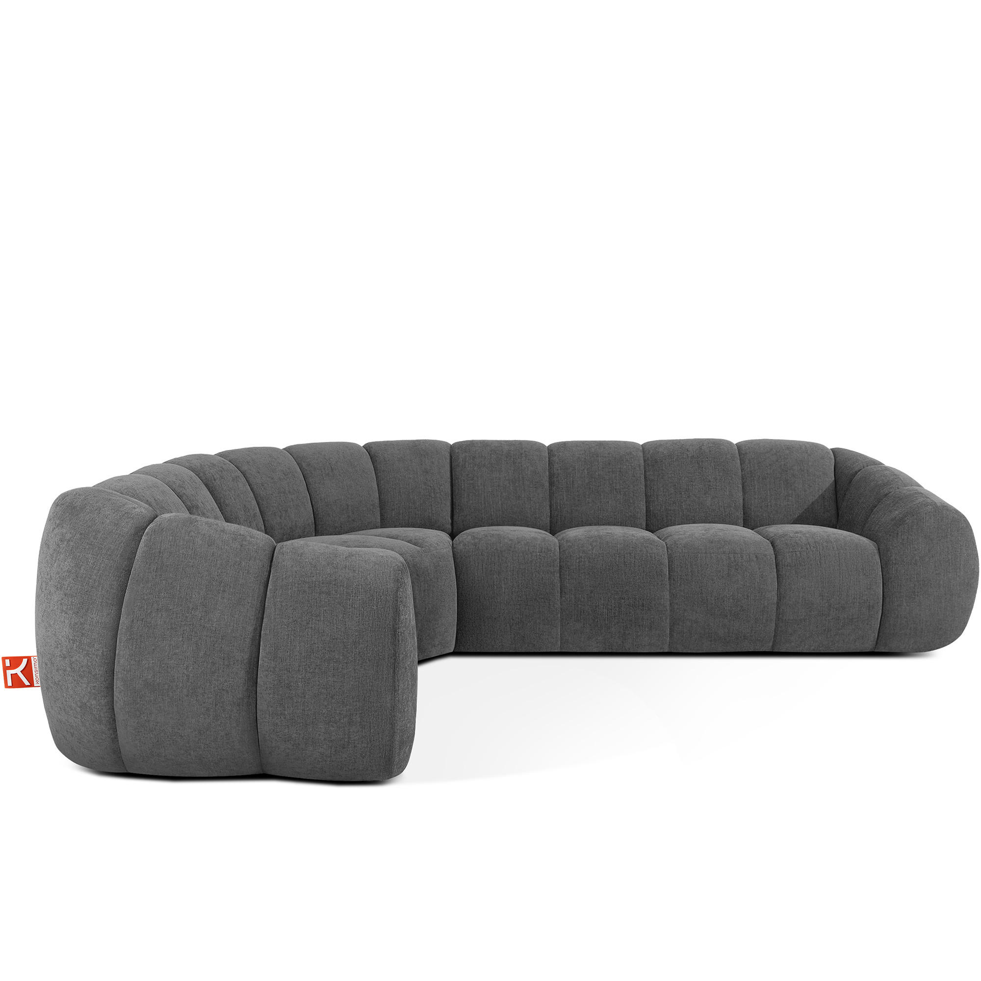 ECKSOFA LINKS FLAVA, Aschgrau - Grau, Holz/Holzwerkstoff (310/230cm) - KONSIMO®