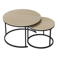 COUCHTISCH-SET 70/70/45 cm Eiche aus Spanplatte und Eisen - Eichefarben, Metall (70/70/45cm) - OKWISH