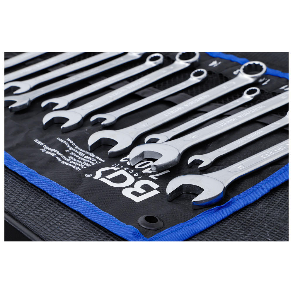 RINGMAULSCHLÜSSEL-SATZ, DIN 3113-A, 12-teilig, 8-19 mm - Multicolor, Kunststoff (255/60/100cm) - BGS technic