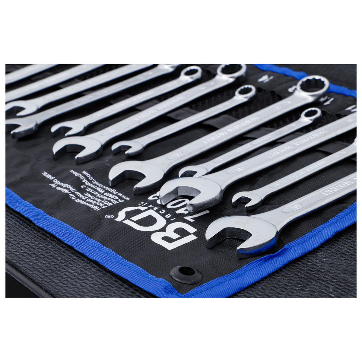 RINGMAULSCHLÜSSEL-SATZ, DIN 3113-A, 12-teilig, 8-19 mm - Multicolor, Kunststoff (255/60/100cm) - BGS technic