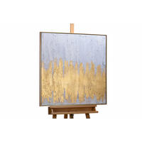 ACRYLBILD HANDGEMALT 80/80 cm - Beige/Goldfarben, Textil (80/80cm) - KUNSTLOFT