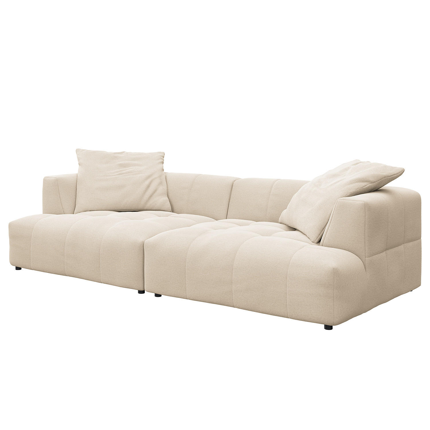 BIGSOFA - Beige/Schwarz, Holz/Kunststoff (270/72/93cm) - home24