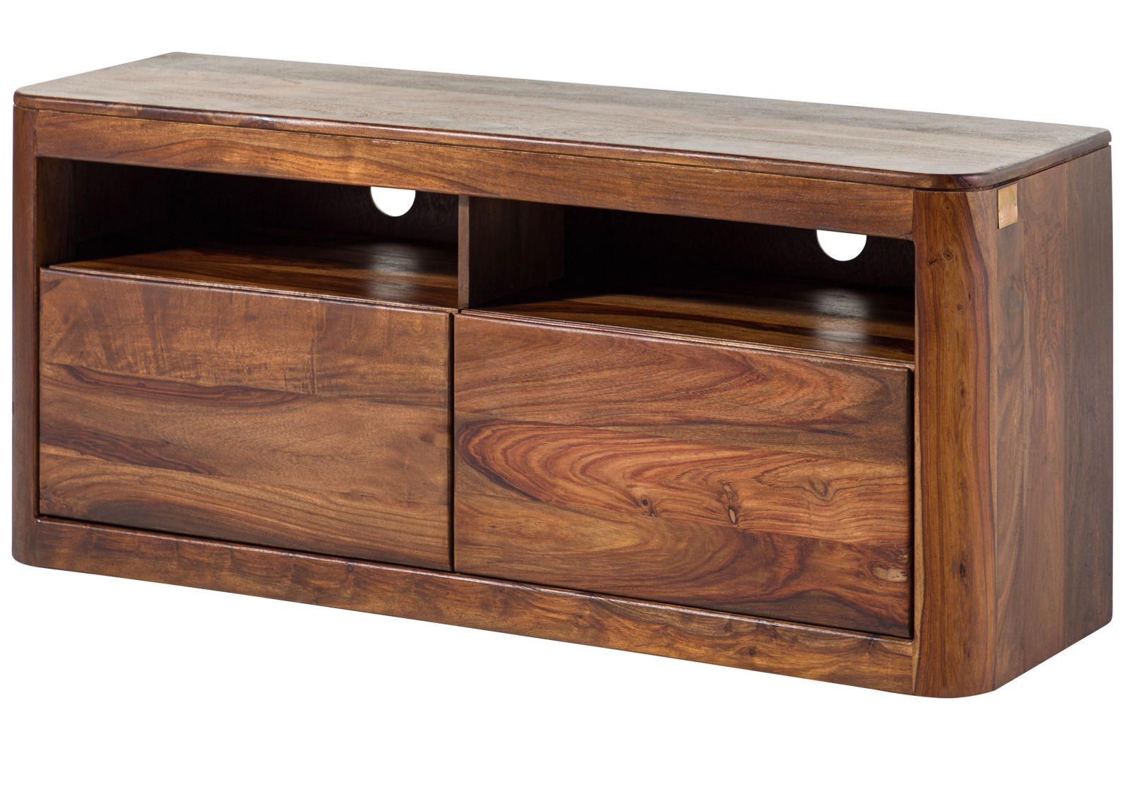 TV-BOARD Sheesham 130x40x58 walnuss gewachst TORONTO #219 - Walnussfarben, Holz (130/58/40cm) - Massivmoebel24