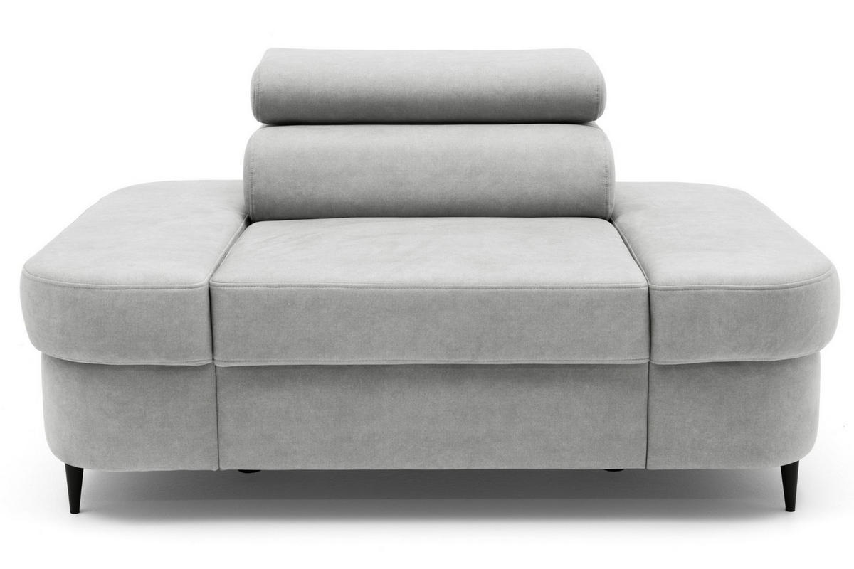 SESSEL PRIAM mit verstellbare Kopfstütze Velours Grau - Schwarz/Grau, Holz/Textil (145/97/105cm) - Muffo