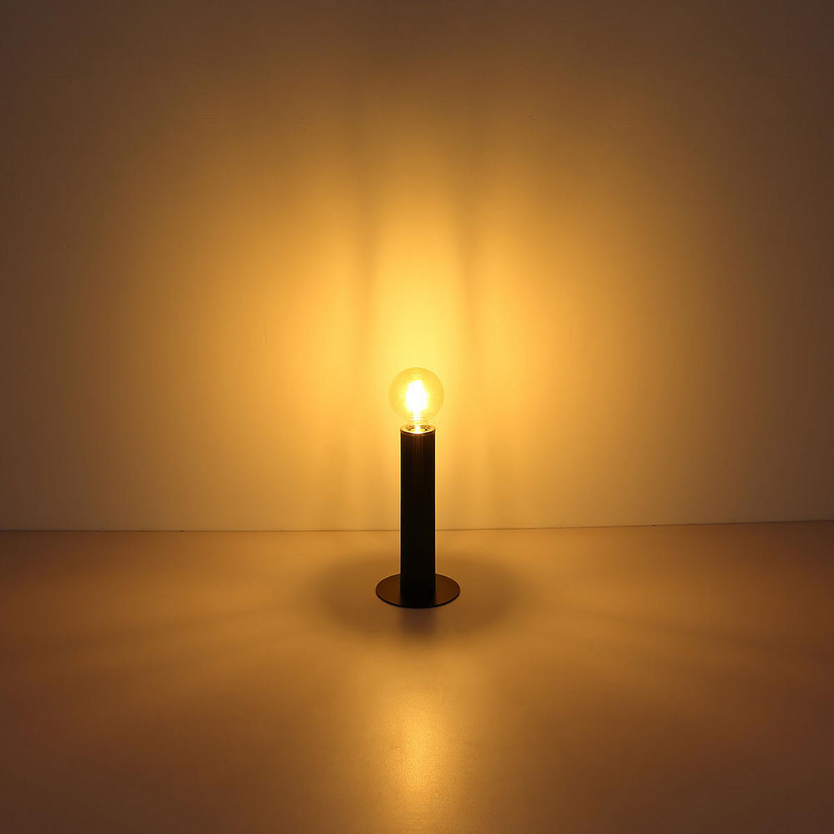 TISCHLEUCHTE Holz Schwarz matt - Schwarz, Holz (15/15/30.5cm) - Globo Lighting