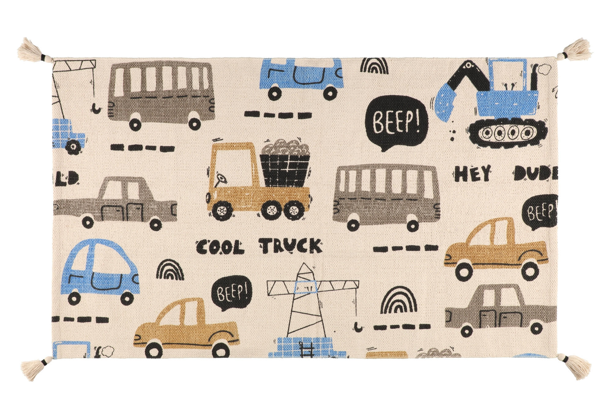 BAUMWOLLTEPPICH LKW-Muster 70/120 cm - Multicolor, Naturmaterialien (70/120cm)