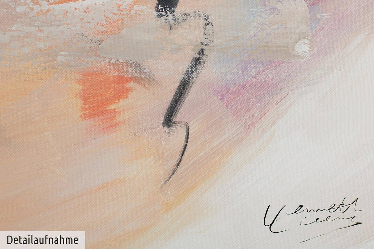 ACRYLBILD HANDGEMALT 80/80 cm - Rot/Weiß, Holz/Textil (80/80cm) - KUNSTLOFT