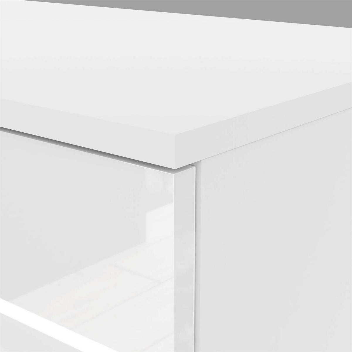 KOMMODE LINA mit Schubladen und goldenen Griffen - Weiß, Holzwerkstoff (95/84/40cm) - Lookway