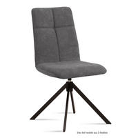 ESSZIMMERSTUHL drehbar (2er-Set) Debbie 47x92x60 Schwarz/Grau - Schwarz/Grau, Kunststoff (60/92/47cm) - 58aufmkessel