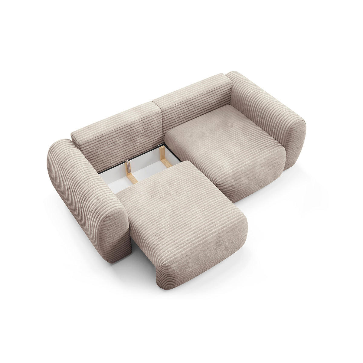SOFA Camilla 3 Sitzplätze Taupe - Taupe, Holz (266/95/121cm) - Petits-meubles