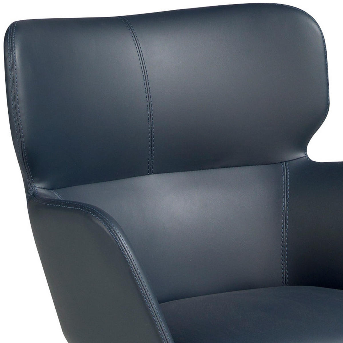 DREHSTUHL Grau Blau Schwarz 58/59/80 cm - Blau/Schwarz, Leder (58/80/59cm) - ANGEL CERDA